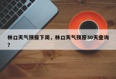 林口天气预报下周，林口天气预报30天查询？