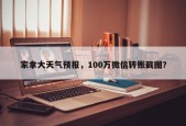 家拿大天气预报，100万微信转账截图？