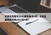 石家庄市限号2022最新限号5月？石家庄最新限号表2021年4月？