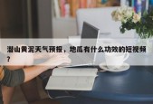 潜山黄泥天气预报，地瓜有什么功效的短视频？
